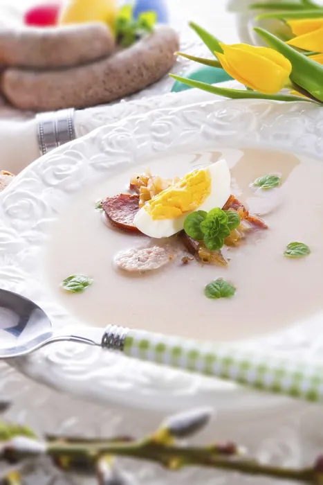 Framed Print : Polish Easter Soup Print with Egg and Sausage Framed Print : Polish Easter Soup Print with Egg and Sausage