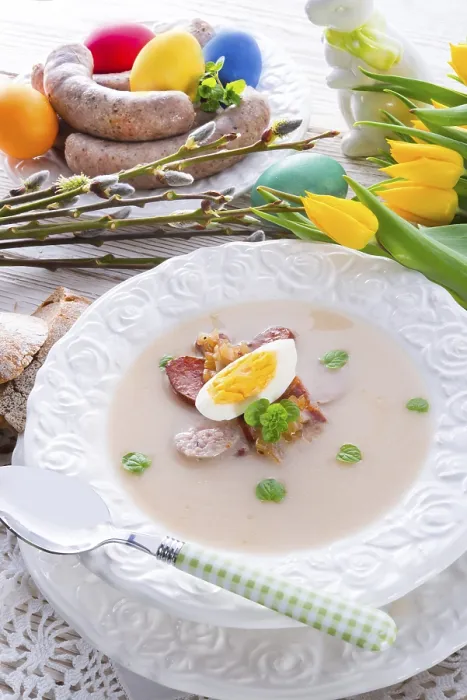 Framed Print : Polish Easter Soup Print with Egg and Sausage Framed Print : Polish Easter Soup Print with Egg and Sausage