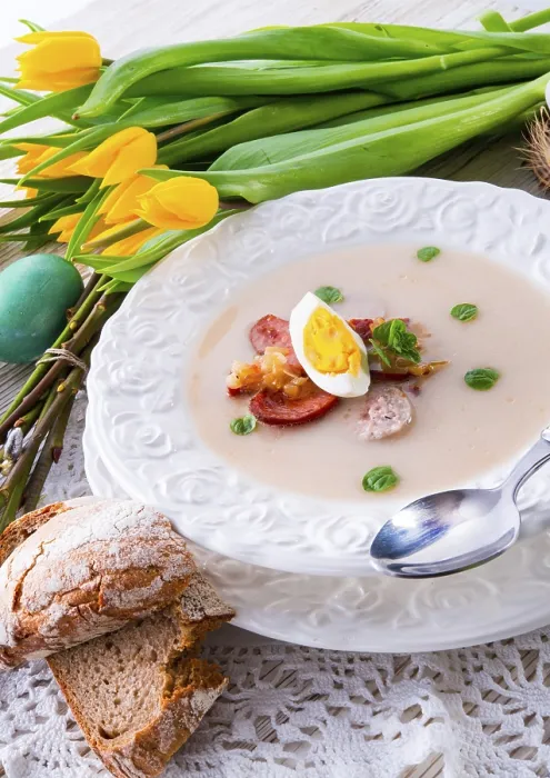 Framed Print : Polish Easter Soup Print with Egg and Sausage Framed Print : Polish Easter Soup Print with Egg and Sausage