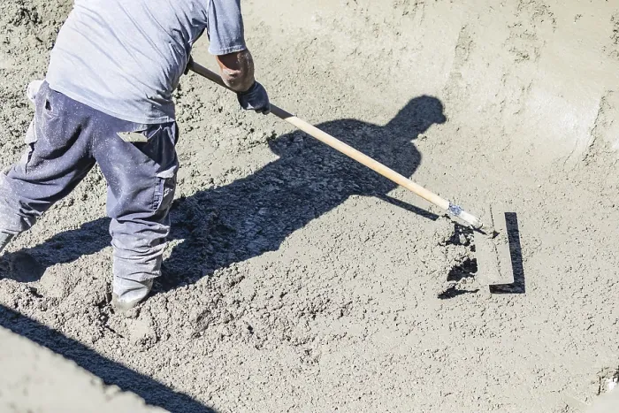 Framed Print : Pool Construction Worker with Bullfloat on Wet Concrete Print Framed Print : Pool Construction Worker with Bullfloat on Wet Concrete Print