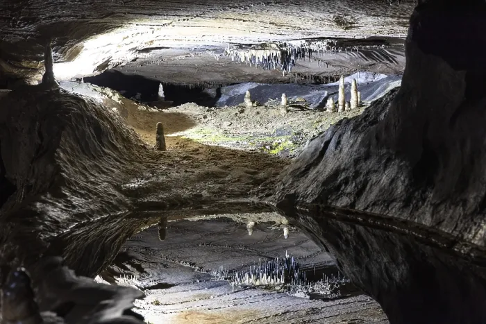 Framed Print : Pool of Reflections Print, Ingleborough Cave, Yorkshire Dales