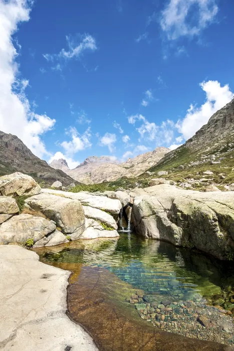 Framed Print : Pool with small waterfall in the mountains, river Golo Print Framed Print : Pool with small waterfall in the mountains, river Golo Print
