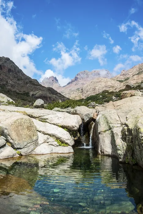 Framed Print : Pool with a waterfall in Corsica Print Framed Print : Pool with a waterfall in Corsica Print