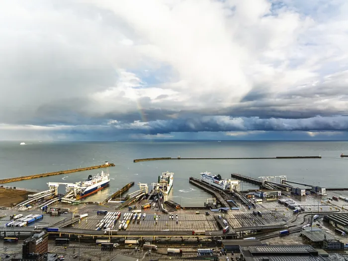 Framed Print : Port of Dover Print from a Drone, White Cliffs, Kent Framed Print : Port of Dover Print from a Drone, White Cliffs, Kent
