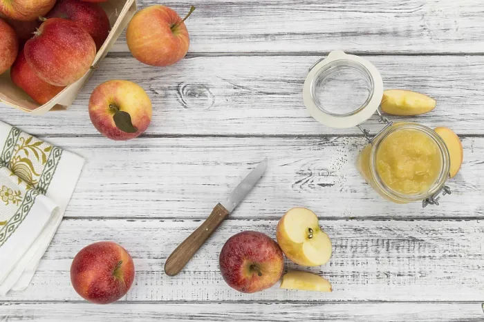 Framed Print : Vintage Applesauce Print on Distressed Background Framed Print : Vintage Applesauce Print on Distressed Background