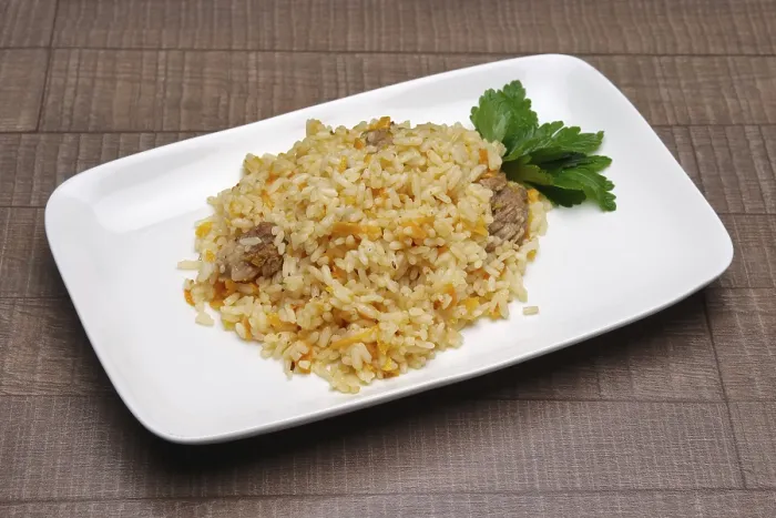 Framed Print : Print of Pilaf on Square Plate Framed Print : Print of Pilaf on Square Plate