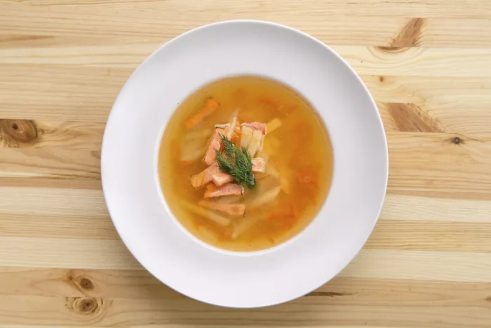 Framed Print : Portion of Salmon Soup Print Framed Print : Portion of Salmon Soup Print