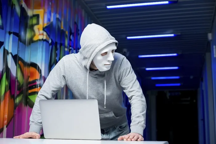 Framed Print : Portrait Hacker with Mask Print Framed Print : Portrait Hacker with Mask Print