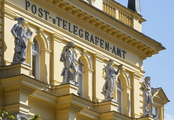 Framed Print : Former Post and Telegraph Office Print, Bad Ischl, Austria Framed Print : Former Post and Telegraph Office Print, Bad Ischl, Austria
