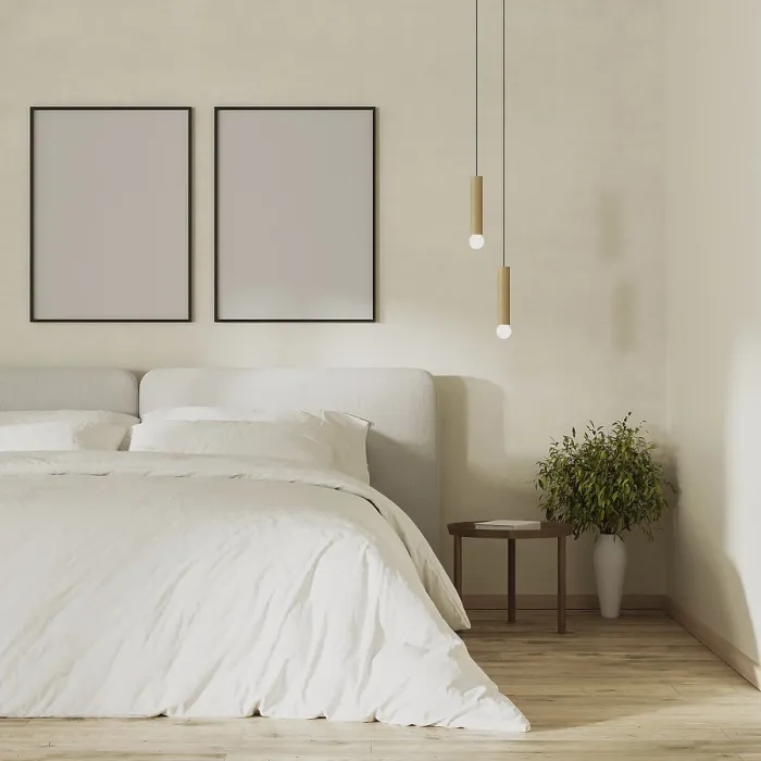 Framed Print : Modern Bedroom Print with Poster Frames Above Bed Framed Print : Modern Bedroom Print with Poster Frames Above Bed
