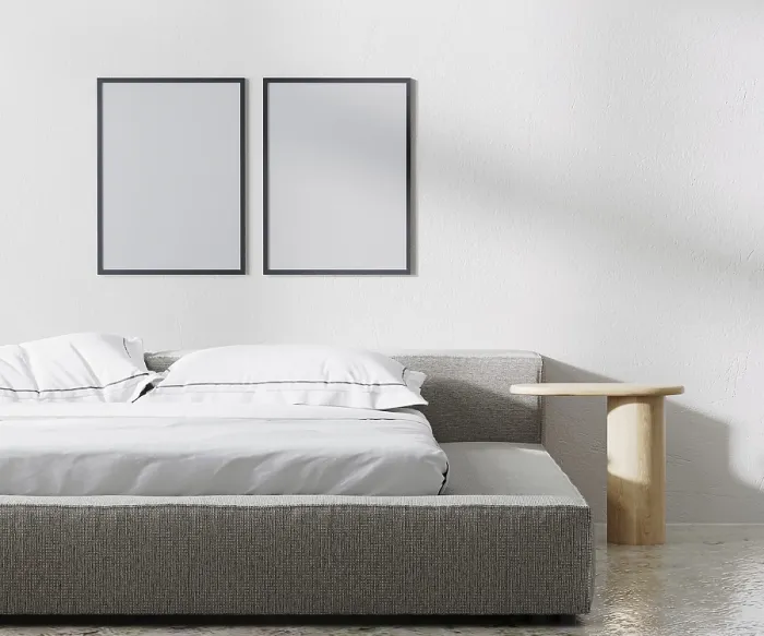 Framed Print : Minimalist Bedroom Print with Poster Frames Framed Print : Minimalist Bedroom Print with Poster Frames