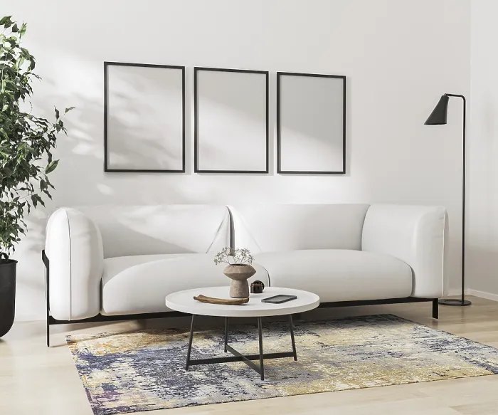 Framed Print : Empty Poster Frames Print on White Wall Framed Print : Empty Poster Frames Print on White Wall