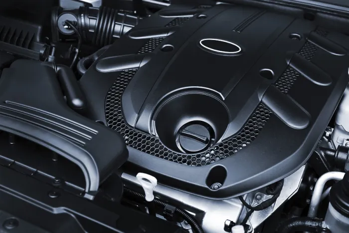 Framed Print : The Powerful Engine of the Modern Car Print