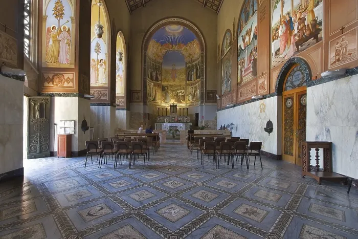 Framed Print : Print of Prayer Hall in Jerusalem Monastery