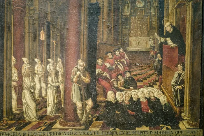 Framed Print : Print of Saint Vincent Ferrer Preaching, 1520 Framed Print : Print of Saint Vincent Ferrer Preaching, 1520