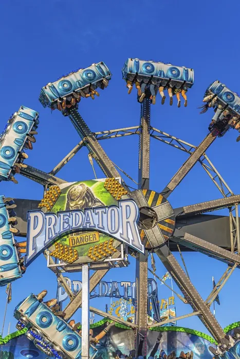 Framed Print : Predator Overhead Ride in Motion Print, Munich, Germany