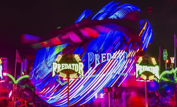 Framed Print : Predator Overhead Ride in Motion Print Framed Print : Predator Overhead Ride in Motion Print