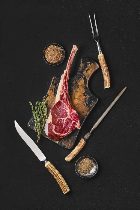Framed Print : Tomahawk Steak Preparation Print Framed Print : Tomahawk Steak Preparation Print