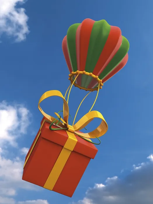 Framed Print : 3D Rendering of a Gift Balloon Print Framed Print : 3D Rendering of a Gift Balloon Print
