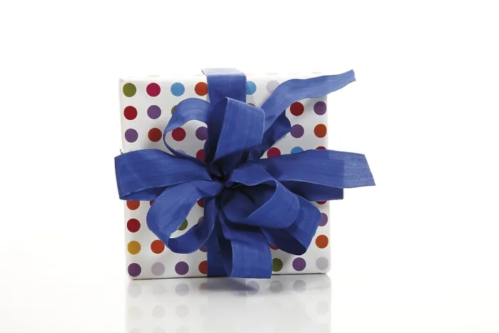 Framed Print : Color Print of Present with a Ribbon Framed Print : Color Print of Present with a Ribbon