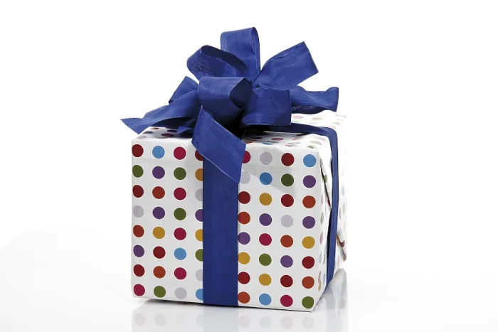 Framed Print : Present with a ribbon Print