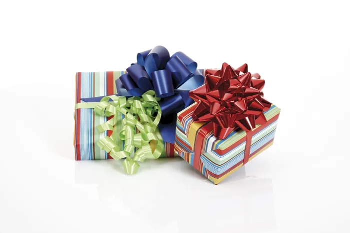 Framed Print : Colorful Presents with Ribbons Print