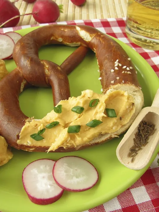 Framed Print : Pretzel with Obazda Print Framed Print : Pretzel with Obazda Print