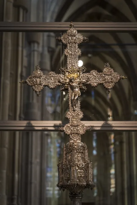 Framed Print : 16th Century Silver Processional Cross Print, Alava, Spain Framed Print : 16th Century Silver Processional Cross Print, Alava, Spain