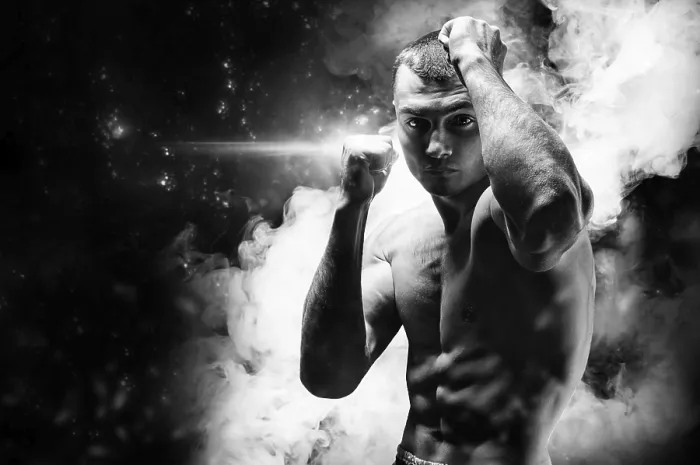Framed Print : Professional Boxer in Studio Print Framed Print : Professional Boxer in Studio Print