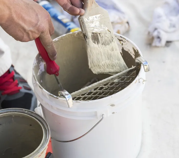 Framed Print : Professional Painter Loading Paint onto Brush Print Framed Print : Professional Painter Loading Paint onto Brush Print