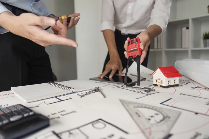 Framed Print : Architects Examine Construction Plans Print Framed Print : Architects Examine Construction Plans Print
