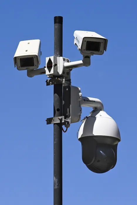 Framed Print : Public Surveillance Camera Print