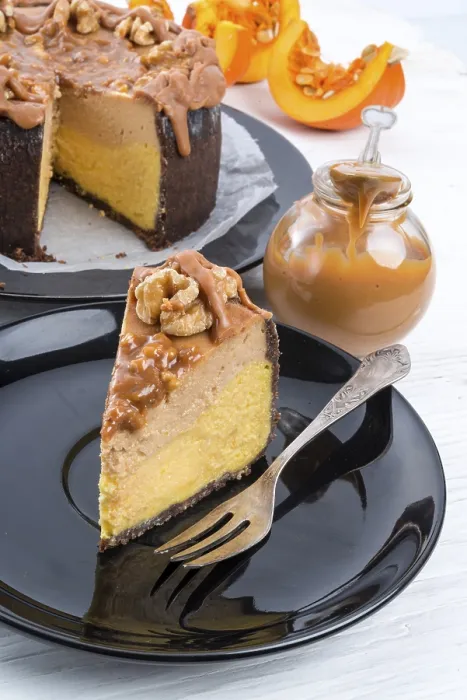 Framed Print : Pumpkin Cheesecake with Nuts Print Framed Print : Pumpkin Cheesecake with Nuts Print