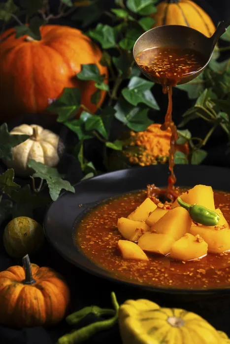 Framed Print : Pumpkin Goulash Print with Autumnal Decoration Framed Print : Pumpkin Goulash Print with Autumnal Decoration