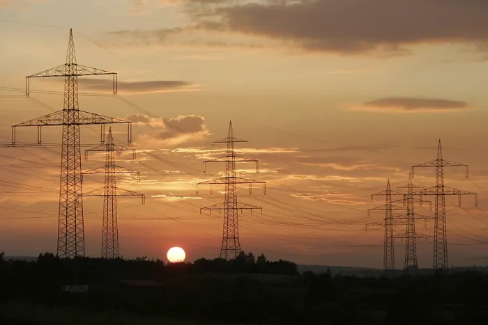 Framed Print : Pylons at Sunset Print