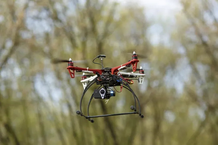 Framed Print : Quadrocopter in Flight Print - Forest Scene Framed Print : Quadrocopter in Flight Print - Forest Scene