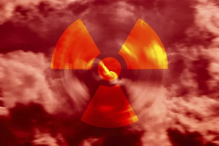 Framed Print : Radioactive Symbol in a Red Sky with Clouds Print Framed Print : Radioactive Symbol in a Red Sky with Clouds Print