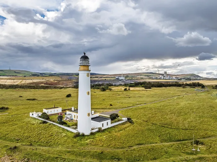 Framed Print : Rain Clouds over Barns Ness Lighthouse Print, Dunbar, Scotland Framed Print : Rain Clouds over Barns Ness Lighthouse Print, Dunbar, Scotland