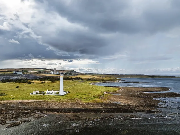 Framed Print : Rain Clouds over Barns Ness Lighthouse Print, Dunbar, Scotland Framed Print : Rain Clouds over Barns Ness Lighthouse Print, Dunbar, Scotland