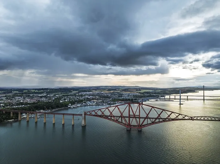 Framed Print : Rain Clouds Over Forth Bridge Print, Scotland Framed Print : Rain Clouds Over Forth Bridge Print, Scotland
