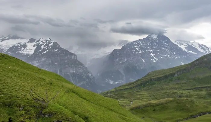 Framed Print : Rain Clouds Over Eiger Summit Print Framed Print : Rain Clouds Over Eiger Summit Print