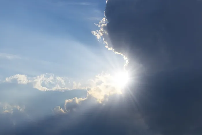 Framed Print : Rain Clouds with Sun Shining Through Print