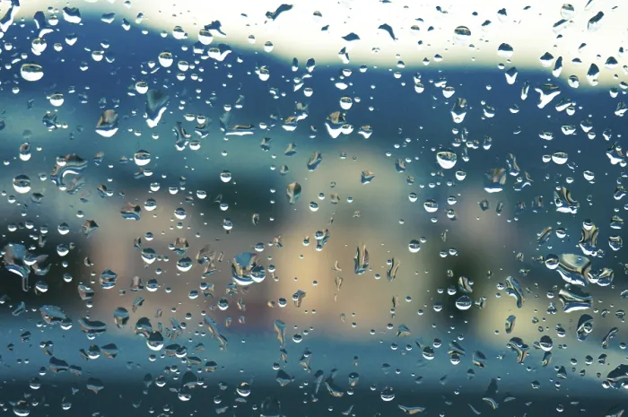 Framed Print : Raindrops on Glass Print with Sunset Background Framed Print : Raindrops on Glass Print with Sunset Background