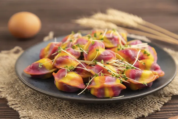 Framed Print : Rainbow Dumplings Print - Close Up Framed Print : Rainbow Dumplings Print - Close Up