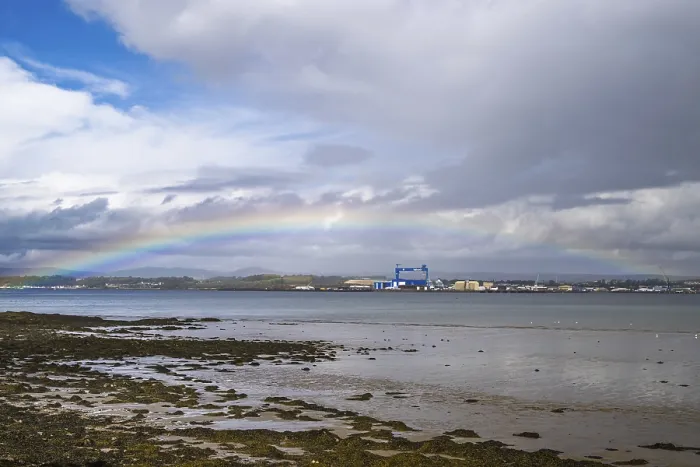 Framed Print : Rainbow over Forth Estuary Print, Scotland Framed Print : Rainbow over Forth Estuary Print, Scotland