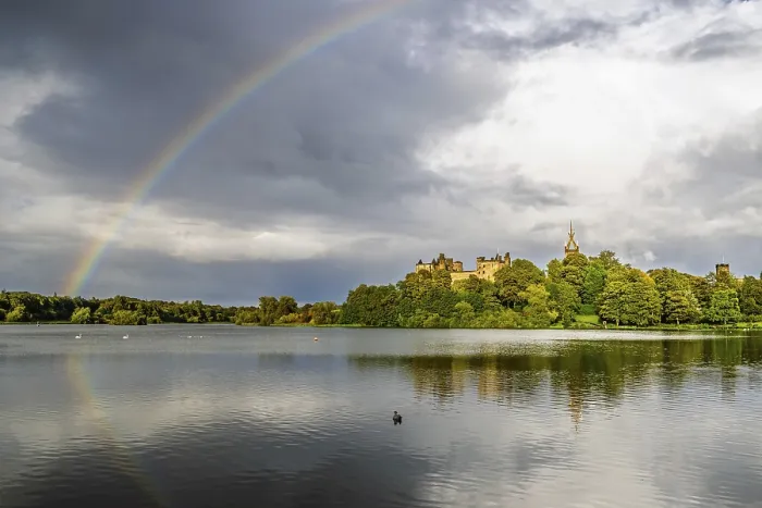 Framed Print : Rainbow over Linlithgow Palace Print, Scotland Framed Print : Rainbow over Linlithgow Palace Print, Scotland