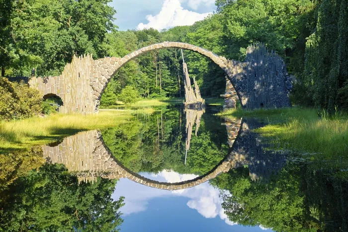 Framed Print : Rakotz Bridge Print, Saxony, Germany