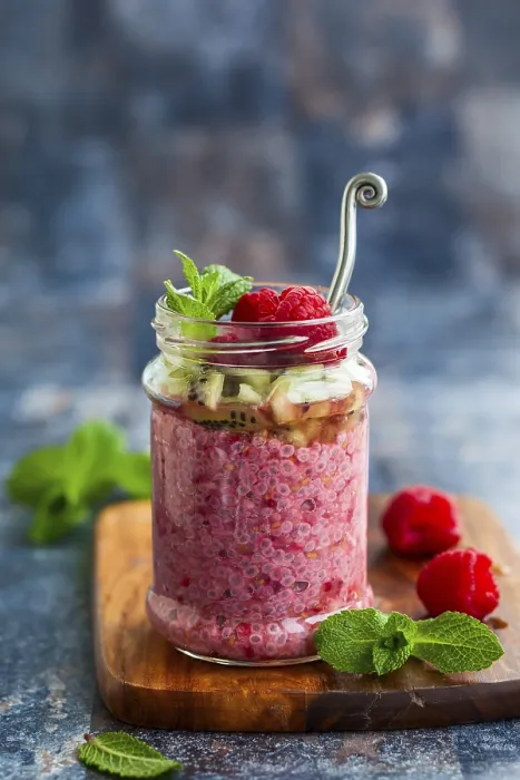 Framed Print : Raspberry and Chia Seeds Pudding Print Framed Print : Raspberry and Chia Seeds Pudding Print