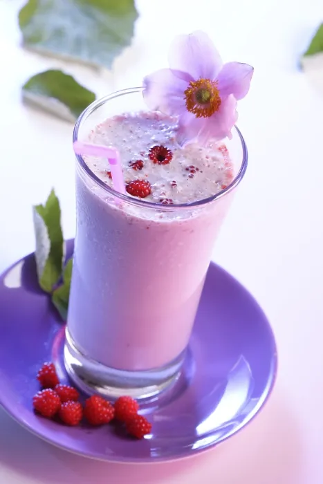 Framed Print : Raspberry Drink with Blossom Print Framed Print : Raspberry Drink with Blossom Print