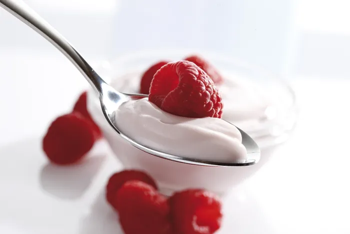 Framed Print : Raspberry Yogurt Print on a Spoon Framed Print : Raspberry Yogurt Print on a Spoon